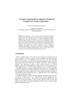 A Sentence Meaning Based Alignment Method