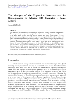 The changes of the Population Structure and its Consequences in