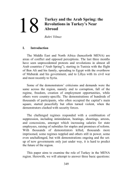 Chapter 18 - Turkey and the Arab Spring: the Revolutions in