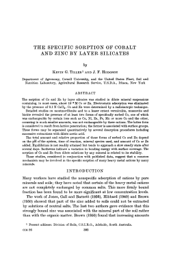 the specific sorption of cobalt and zinc by layer silicates