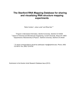 The Stanford RNA Mapping Database for sharing