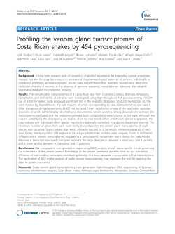 Profiling the venom gland transcriptomes of Costa Rican snakes by