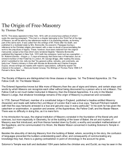 The Origin of Free-Masonry