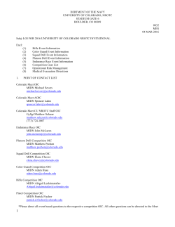 DERTMENT OF THE NAVY UNIVERSITY OF COLORADO, NROTC