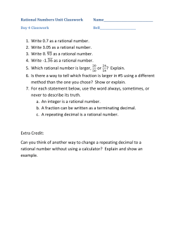 1. Write 0.7 as a rational number. 2. Write 3.05 as a rational number