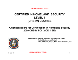 (Continued)? - American Board for Certification in Homeland Security