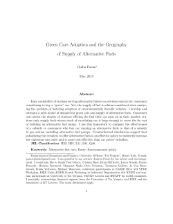 Green Cars Adoption and the Geography of Supply of Alternative