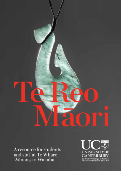Te Reo Māori - University of Canterbury