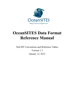 OceanSites data format reference manual