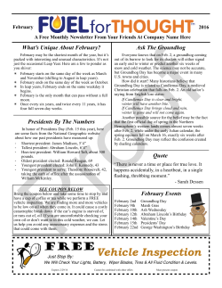 February, 2016 Newsletter