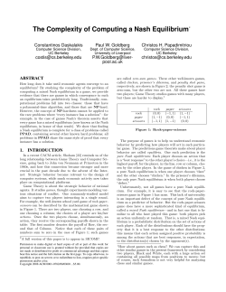 The Complexity of Computing a Nash Equilibrium
