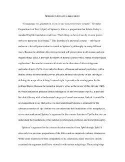 Spinoza`s conatus argument