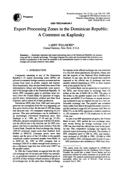 Export Processing Zones in the Dominican Republic