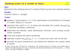 Melting point of a model of NaCl - e-nano