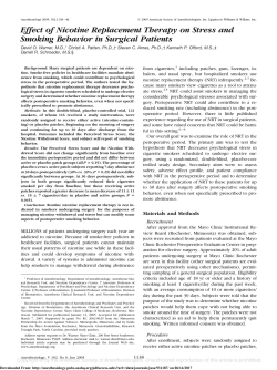 Effect of Nicotine Replacement Therapy on Stress