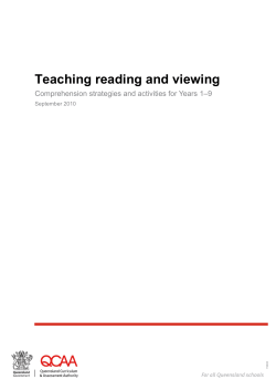 Teaching reading and viewing: Comprehension strategies