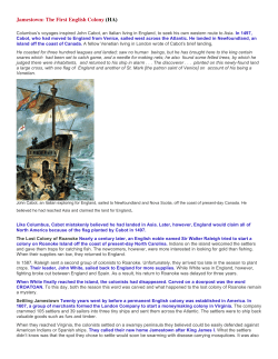Jamestown: The First English Colony (HA)