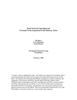 Road Network Upgrading and Overland Trade Expansion in Sub