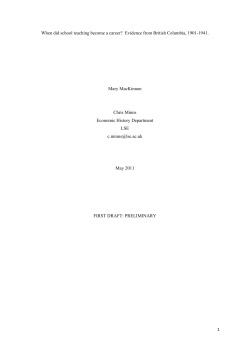 Evidence from British Columbia, 1901-1941