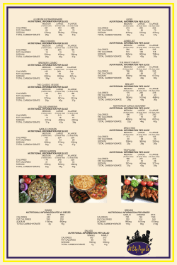 calorie poster - Jet City Pizza