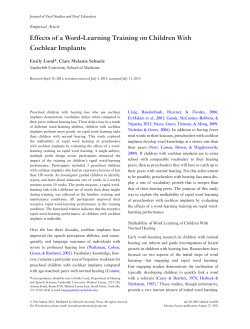 Effects of a Word-Learning Training on Children