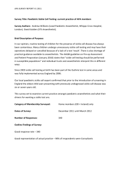 Sickle Cell Survey Report - Association of Paediatric Anaesthetists