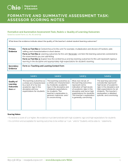 formative and summative assessment task: assessor
