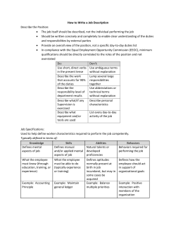 How to Write a Job Description Describe the Position