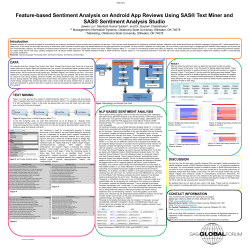 250P-2013: Feature-Based Sentiment Analysis on Android App