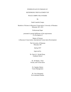 finding place in paraguay: rethinking the placement of peace corps