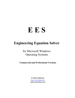 EES(Engineering Equation Solver) Manual for FE students