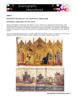Scenography International Issue 1 ISSUE 8 Giacometti`s The Palace