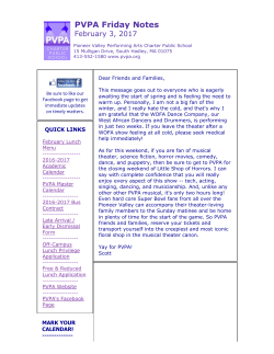 PVPA Friday Notes - Pioneer Valley Performing Arts Charter Public