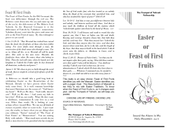 Easter or Feast of First Fruits