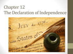 Chapter 12 The Declaration of Independence