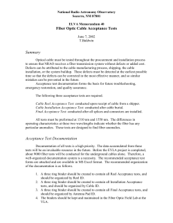 Fiber Optic Cable Acceptance Tests Summary