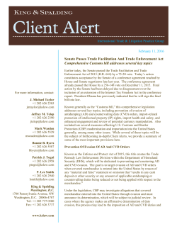 Senate Passes Trade Facilitation And Trade Enforcement Act