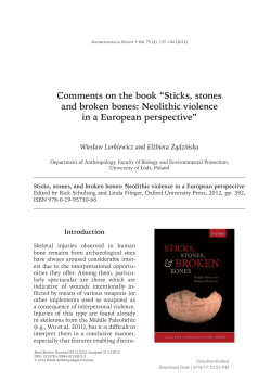 Comments on the book “Sticks, stones and broken bones: Neolithic