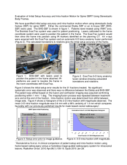 Evaluation of Initial Setup Accuracy and Intra