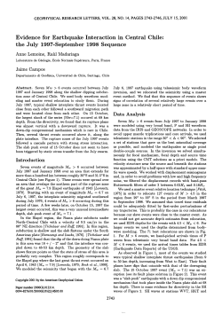 Evidence for earthquake interaction in central Chile the