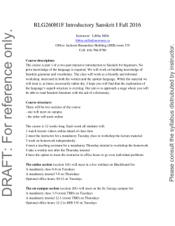 2016-17 RLG260H1F Intro Skt I Syllabus