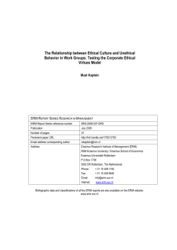 The Relationship between Ethical Culture and Unethical Behavior in