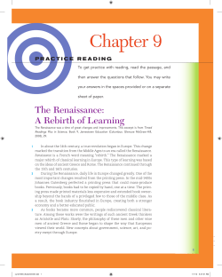 The Renaissance: A Rebirth of Learning