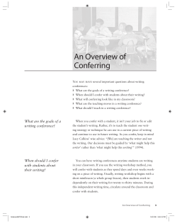 An Overview of Conferring - Strategic Writing Conferences