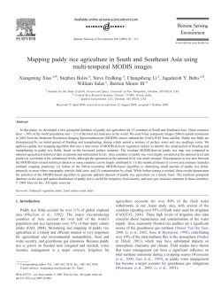 Mapping paddy rice agriculture in South and Southeast Asia using