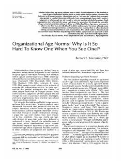 Organizational Age Norms: Why Is It So Hard To Know One When