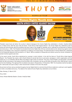 Newsletter: Thuto Volume 82 - Department of Basic Education