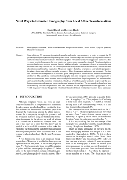 Novel Ways to Estimate Homography from Local Affine