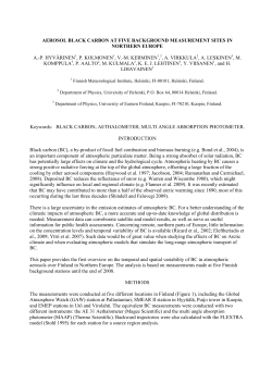 aerosol black carbon at five background measurement sites in