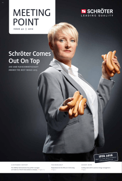 The latest issue of Schr&ouml;ter`s customer magazine.
